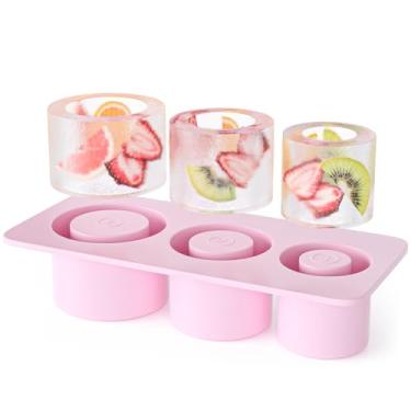 Imagem de Stanley Molde de gelo rosa | Molde de gelo Tumblr de silicone | Molde de gelo oco | Bandeja de cubo de gelo para copo de 590 a 1,134 ml | Livre de BPA