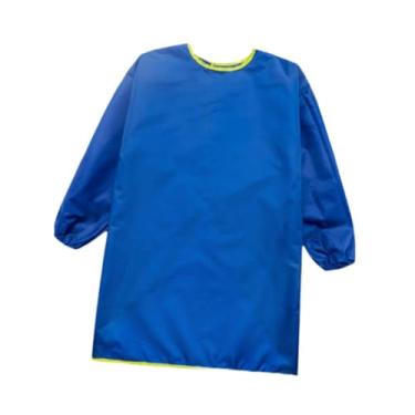 Imagem de Baoblaze de pintura para crianças, de pintura para crianças, de arte à prova d'água, mangas compridas, babador de pintura para sala de, Azul, S