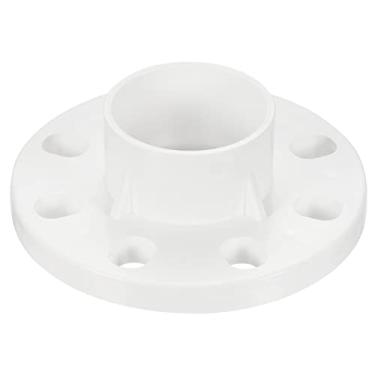 Imagem de PATIKIL Encaixe de tubo de PVC de 75 mm/2,95 polegadas, conector de acoplamento de soquete de tubo de flange para conexão de tubo, branco