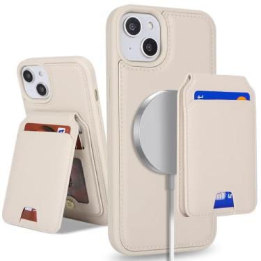 Imagem de SailorTech Capa para iPhone 13 Mini com suporte para cartão de crédito mag seguro, capa de couro para iPhone 13 Mini carteira de couro para mulheres compatível com mag Safe Wallet destacável 2 em 1