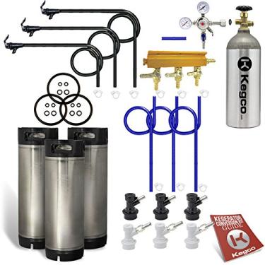 Imagem de Kegco Kit Kegerator 3P3SHPCK-BALL5T, 3 torneiras, aço inoxidável