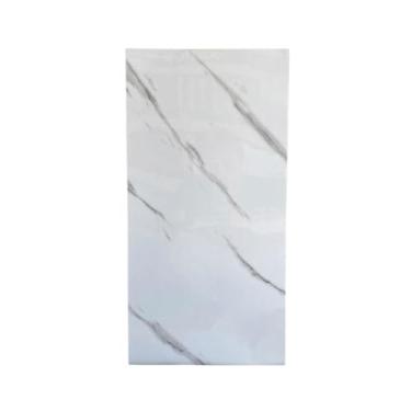 Imagem de Kit 10 Placas de Espuma Lavável Vinílica Adesiva - Efeito Mármore 60x30cm - Decoração para Parede (Branca)