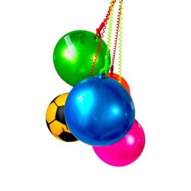 Imagem de Kit 5 Bolas Vinil C/ Mola Encaracolada Festa Lembrancinha - Lynx produ
