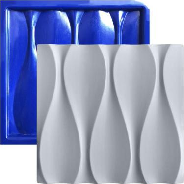 Imagem de Forma 3D Gesso e Cimento ABS 1mm - Ondas 28x28 cm - Xmoldes Formas 3D