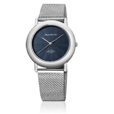 Imagem de Relógio De Pulso Jean Vernier JV30294 Feminino Prata+Marinho, Único