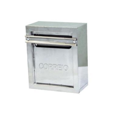 Imagem de Caixa Correio Cartas Popular 30 Inox Para Grade 13x25x30cm - Metal Mig