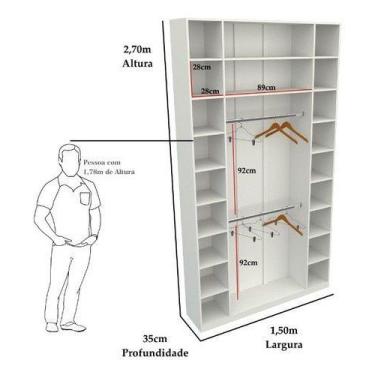 Imagem de Armário Colmeia Cabideiro Livia M10 100% Mdf (closet Loja) - VETORIAL 