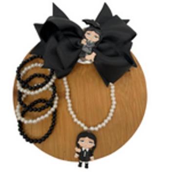 Imagem de Kit Laço de Cabelo/Pulseira e Colar Halloween Tic Tac - Nl Bijuterias,