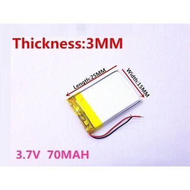 Imagem de Bateria 3,7v 70mah  3mm X 15mm X 25mm Rastreador  301525 - KMIG