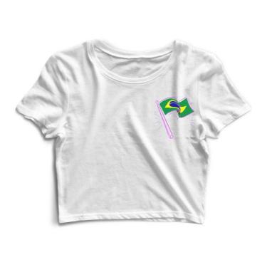 Imagem de Blusa Cropped Blusinha Camiseta Feminina Bandeira do Brasil - Goup Sup