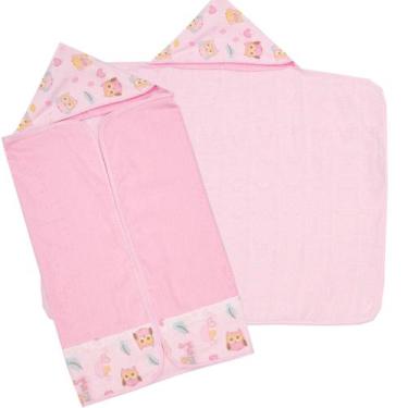 Imagem de Kit 3 Toalhas De Banho Dupla Face Com Forro De Fralda - Bebê - Dugu, F