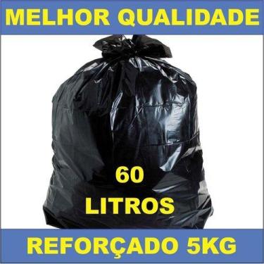 Imagem de Saco Lixo Preto 60 Litros Reforçado Pct Com 5 Kg +ou- 60 Un - HIGIPACK