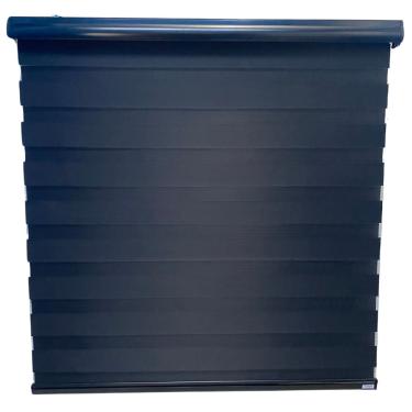 Imagem de Persiana Rolo Zebra Total Preta 140 (L) X 160 (A) cm Cortina e Bandô Preto Double Vision 1,40 x 1,60