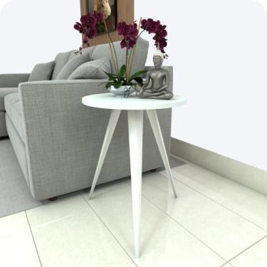 Imagem de Mesinha Lateral De Canto Para Sala e Quarto Redonda B.B - CromoShop