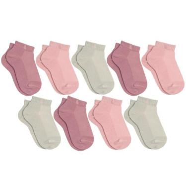 Imagem de Kit De 9 Pares Meia Lupo Sport Kids Cano Curto Infantil Algodão Cores 