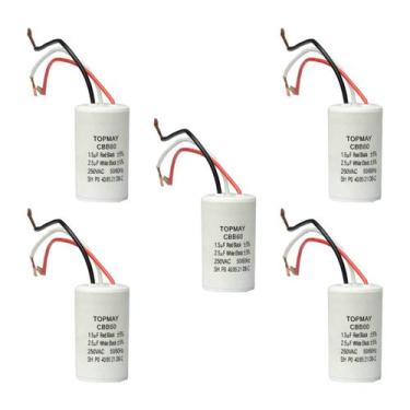 Imagem de 5x Capacitor Partida 3 Fios 1,5uf + 2,5uf - 250v - CHIPSCE