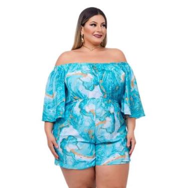 Imagem de Macaquinho Plus Size Feminino Ciganinha Manga Flare 0501 - Bellucy Mod