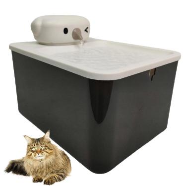 Imagem de Bebedouro Fonte de Agua Gato Cao Pet Cachorro Animal de Estimaçao Sensor Presença Luz UV 2 Modos Bateria Recarregavel USB Silencioso Automatico