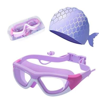 Imagem de Kit Óculos Natação Piscina Infantil Crianças Hero Band H1, Roxo peixe