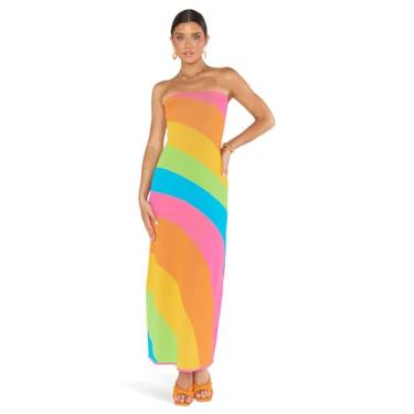 Imagem de Show Me Your Mumu Vestido feminino Island Nights Tube, Listras arco-íris salgadas, GG