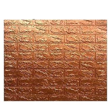 Imagem de Placa Painel Espuma 3D Autoadesivo Tijolinho Pietruzza - 70 x 77 cm - Espessura 6mm - 1 Peça (Bronze)