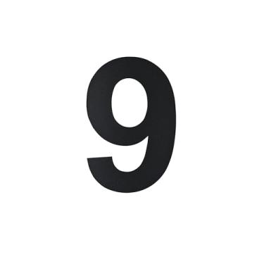 Imagem de Números de casa de aço inoxidável, 10 cm, design flutuante, à prova de intempéries, número de caixa de correio de fácil instalação/número de endereço residencial para uso externo (preto, número 9)