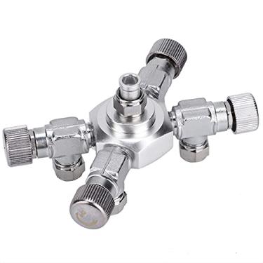 Imagem de Válvula Divisora ​​de CO2 Multimaneiras Com Controle de Agulha Individual e Manômetro para Peixes (4 passes)