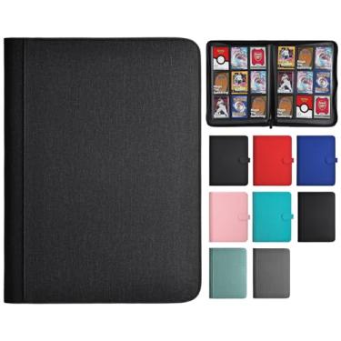 Imagem de HerriaT Trading Card Binder, 9 Pocket PU Cover Card Collection Binder for 360 Cards, Premium Card Book, Sturdy Card Holder Folders, Card Album for YuGiOh, MTG, TCG, Game Cards & Sports Cards