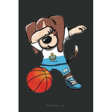 Imagem de Dabbing Beagle San Marino Sammarinese Basketball Fans Notebook: A blank lined basketball notebook 6x9 in 110 Pages that makes a fun basketball gift ... women's basketball, team basketball gifts