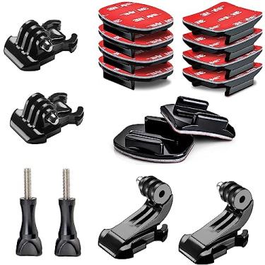 Imagem de Kit de acessórios adesivos para capacete compatível com GoPro Hero 12 11 10 9 8 Max Go Pro 7 6 5 4 3 3+ 2018 Session Fusion Insta360 DJI Osmo AKASO APEMAN Campark SJCAM