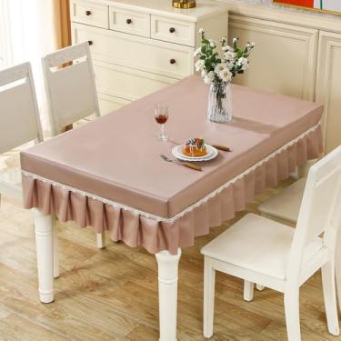 Imagem de Toalha de mesa retangular à prova d'água e à prova de óleo, toalha de mesa lavável em tecido para mesa de café de jantar, toalha de poeira, toalha de mesa de estudante - café||80 * 140 cm/31,5 * 55,1