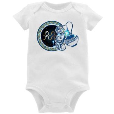 Imagem de Body Bebê Signo Aquário Astrologia - Foca na Moda, Branco, P