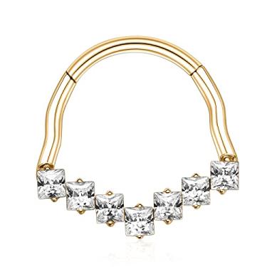 Imagem de AROWRO Anel de argola articulada CZ 20G 18G 16G 5/6/7/8/9/10/12 mm opala aço cirúrgico concha daith torre cartilagem tragus hélice brincos septo clicker piercing de nariz joias, Metal, outro
