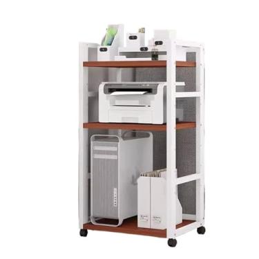 Imagem de LICONG-2020 Suporte de impressora simples prateleiras de escritório do chão ao teto rack de colocação móvel para computador prateleira de impressora prateleiras contra a parede suporte moderno para