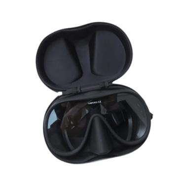 Imagem de menolana Máscara de Frete para Adultos Máscara de Mergulho, óculos flexíveis à prova d'água com copos de natação na tampa do nariz para navegar piscina de, Preto