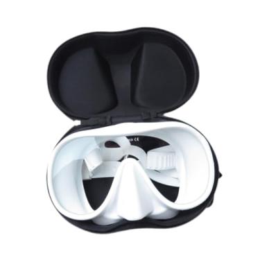 Imagem de menolana Máscara de Frete para Adultos Máscara de Mergulho, óculos flexíveis à prova d'água com copos de natação na tampa do nariz para navegar piscina de, Branco