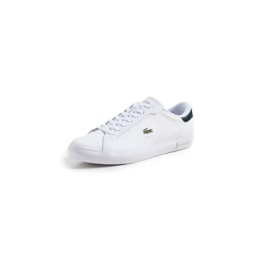 Imagem de Lacoste Tênis masculino POWERCOURT, Branco/Verde escuro, 40