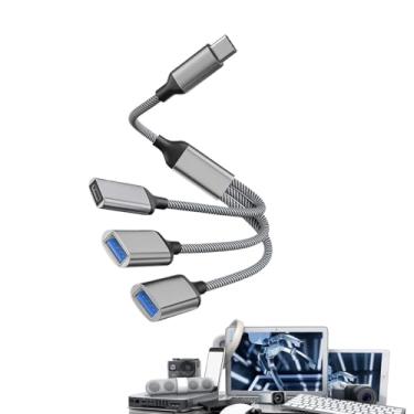 Imagem de de divisor USB para carro, USB Splitter PC | Cordão de extensão - 1 pés de gabinete USB Splitter 1 em 3 para o laptop de carro PC Teclado de teclado Flash Drive