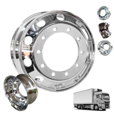 Imagem de Roda de Alumínio Auto-Brilho BZ pol. Int/Ext P/Caminhão Original