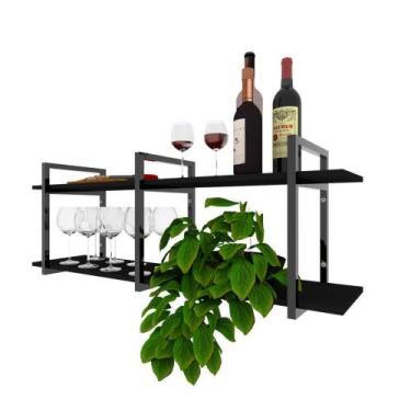 Imagem de Prateleira industrial banheiro organizador nicho mdf ferro estante pre