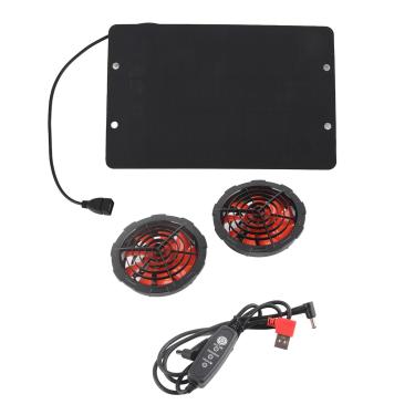 Imagem de Ventilador solar Grcfumo 1.5A 10W, Ventilador solar externo com design seguro para intempéries, Ventilador solar portátil para galinheiro para trailers, carros, acampamento ao ar