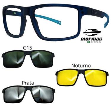 Imagem de Oculos Mormaii Swap 5 6127 KC6 Azul Fosco Com 3 Clipons, G15, Prata, N