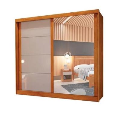 Imagem de Guarda roupa viena c/espelho viena- nature/off white - VILAR