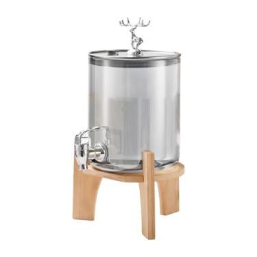 Imagem de Ioensy Dispensador de bebida de vidro com suporte, dispensador de bebida gelado 3.6l Water Dispenser Kettle com para chá gelado diariamente, Cinza