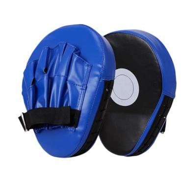Imagem de Deevoka Boxing Pad Punching bloce as luvas de luta de pulseira ajustáveis ​​alvo de mão de alvo de mão curva Mitts para Muay Thai Karate Taekwondo, Azul
