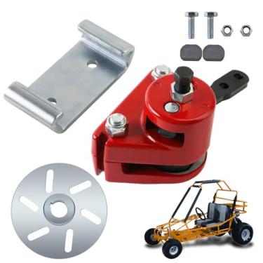 Imagem de Kit de pinça e suporte de freio a disco mecânico Go Kart com pastilhas e disco para Manco 9598 9597 Yerf-Dog, Carter, ASW, Bristers, Airheart MB-1 Predator 212cc 196cc vermelho