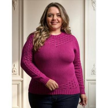 Imagem de Suéter Feminino Plus Size Tricot Modal Premium Inverno Linda-Feminino