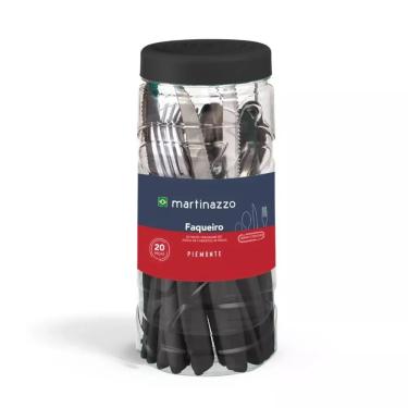 Imagem de Faqueiro 20 Peças Piemonte Preto Martinazzo