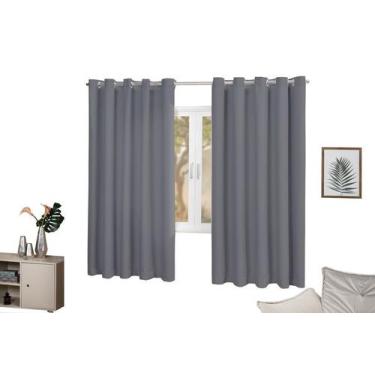 Imagem de Cortina  Com Voil Corta Luz Ilhós Tabaco 2,00x2,00 - Empório Luz, Cinz