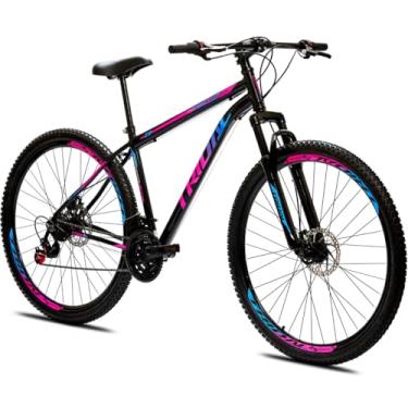 Imagem de Bicicleta Aro 29 Mountain Bike Tridal com Freio a Disco e Suspensão Dianteira New Suspension (Preto/Rosa)